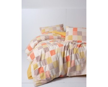 Cotton Box Flanel Nevresim Takımı Çift Kişilik Palm Hardal