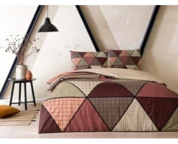 Taç Çift Kişilik Ranforce Nevresim Takımı Delta Kahve