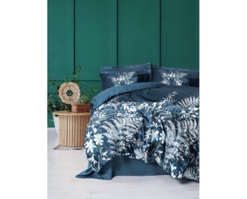 Cotton Box Imvelo Petrol Saten Nevresim Takımı Çift Kişilik