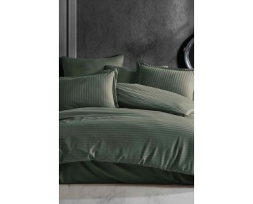 Clasy Saten Çift Kişilik Nevresim Takımı Haki