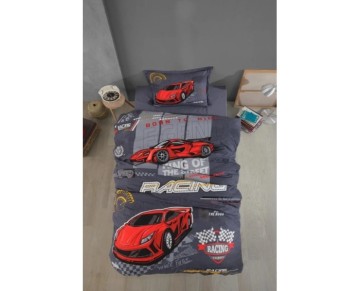 Clasy Tek Kişilik Ranforce Nevresim Takımı Raing Team Gri