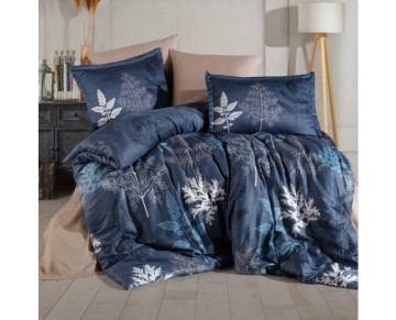 Clasy Saten Çift Kişilik Nevresim Takımı Dual Mavi