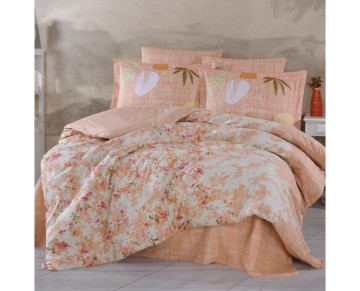 Hobby Çift Kişilik Poplin Nevresim Lily Somon