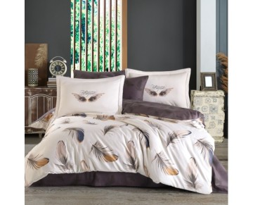 Hobby Çift Kişilik Saten Nevresim Paradise Krem