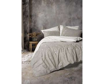 Cotton Box Klein Nakışlı Çift Kişilik Nevresim Takımı Moke Kahve