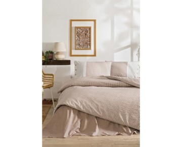 Özdilek Çift Kişilik Ranforce Nevresim Takımı Natural Line Somon