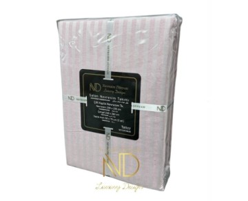 Nevresim Dünyası Çift Kişilik Çizgili Saten Nevresim Takımı Pembe