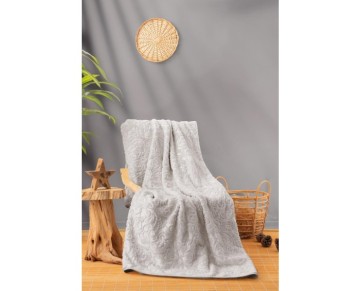 Cotton Box Emboss Çift Kişilik Battaniye Taş