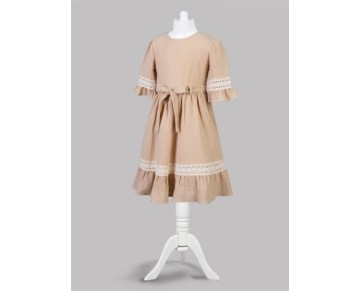 5/8 YAŞ 5812 PAMUK DANTELLİ BÜYÜK ELBISE