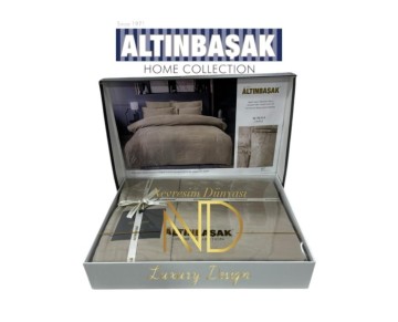 Altınbaşak Jakarlı Saten Çift Kişilik Nevresim Takımı Mınna Sabre