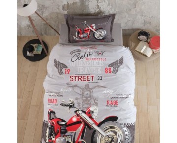 Clasy Ranforce Nevresim Takımı Tek Kişilik Street King v1 Gri