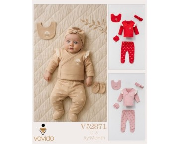 0/3 AY 52871-BUKET NAKIŞ BE BASKILI OMUZ BRODE FIRFIRLI BEŞLİ SET