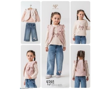 2/5 YAŞ 4341-FİYONK DETAYLI ÜÇLÜ TAKIM