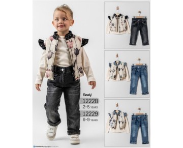 6/9 YAŞ-12229-YELEKLİ KIZ TAKIM