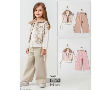 3/6 YAŞ-12250-YELEKLİ KIZ TAKIM