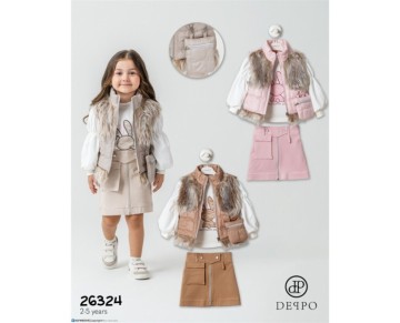 2/5 YAŞ-26324-26324 2/5YAŞ KEMERİ PELUŞLU ÜÇLÜ TAKIM