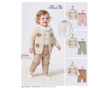 9/24 AY 2618-baskılı badi-triko hırka-pft pantalon