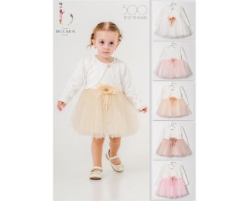 9/18 ay -500-BAKLAVA SİMLİ BOLEROLU ELBİSE