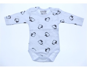 0/9 AY 708228-BABYTOO KUCUK PENGUEN DESENLI UZUN KOLLU BADI