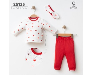 3/9 AY 25135-K.KALPLİ DANTEL YAKALI 3 LÜ TAKIM