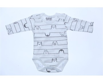 0/9 AY 708230-BABYTOO KUCUK CIZGILI HAYVAN DESENLI KOLLU BADI