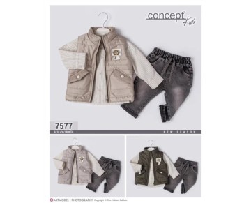 6/18 AY 7577-3LÜ TAKIM  YELEKLİ