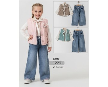 2/5 YAŞ-12291-YELEKLİ KIZ TAKIM