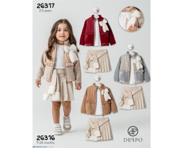 2/5 YAŞ-26317-26317 2/5YAŞ PELUŞ FİYONKLU ÜÇLÜ TAKIM