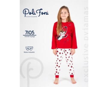 7/10 YAŞ 7105-UĞUR BÖCEĞİ DESEN 4LÜ SERİ PIJAMA TAKIM