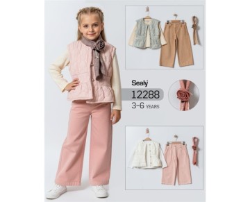 3/6 YAŞ-12288-YELEKLİ KIZ TAKIM