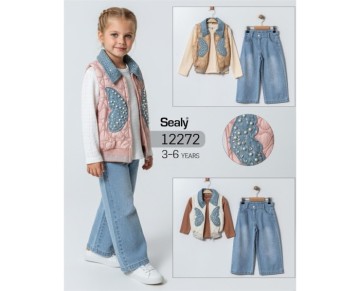 3/6 YAŞ-12272-YELEKLİ KIZ TAKIM