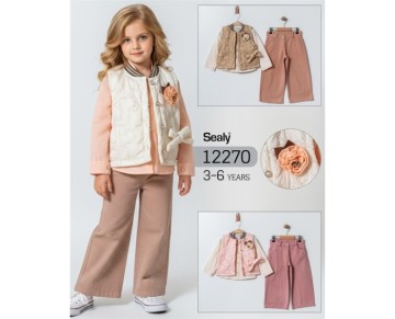 3/6 YAŞ-12270-YELEKLİ KIZ TAKIM