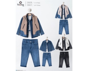 1/4 YAŞ-26636- 1-4 YAŞ ÇİFT FERMUARLI ÜÇLÜ TAKIM