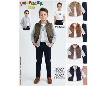 5/8 YAŞ-5827-MEVSİMLİK ERKEK 4 LÜ TAKIM