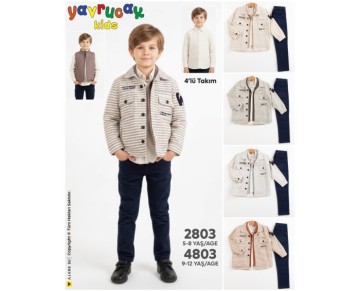 9-12 YAS  AY-4803-MEVSİMLİK ERKEK 4 LÜ TAKIM
