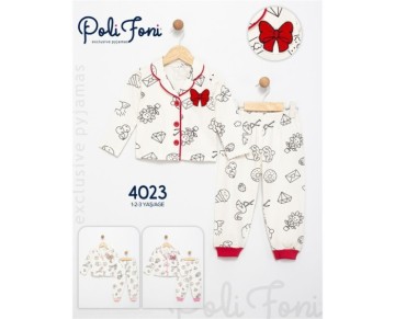 1/3 YAŞ 4023-FİYONKLU SÜZENELİ YAKALI PİJAMA TAKIM