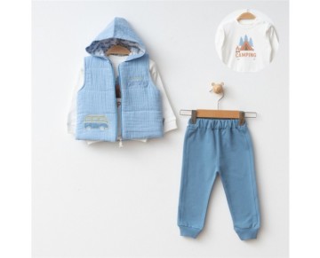 9/18 AY 655-ARABALI MÜSLİN YELEKLİ 3 LÜ TKM