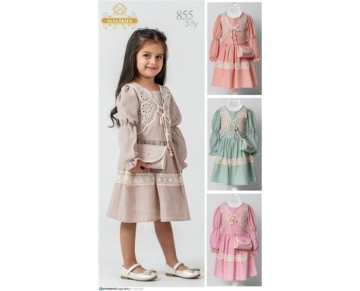 2/5 yaş 855-YELEKLİ ELBİSE