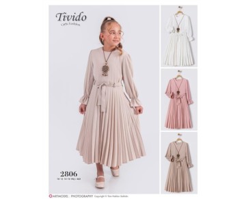 10/16 YAŞ-2806-Kolyeli elbise