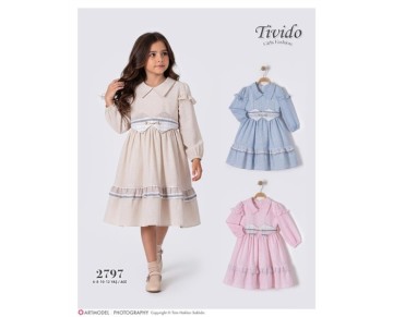 6/12 YAŞ-2797-Yakalı Elbise