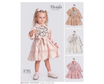 2/5 YAŞ-2785-Düğmeli Elbise