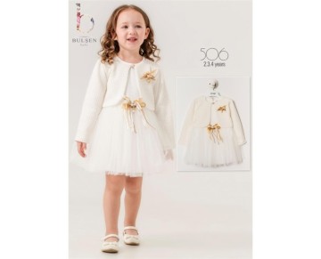 2/4 YAŞ-506- SİM KIRÇILLI GÖBEK ÇİÇEKLİ HIRKALI ELBİSE