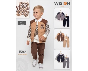 2/5 YAŞ-1582-ERKEK ELYAFLI YELEK TAKIM 4'LÜ