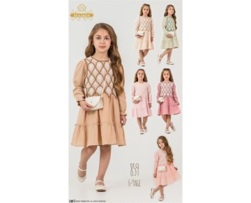 6/9 yaş 859-YAPRAKLI ELBİSE