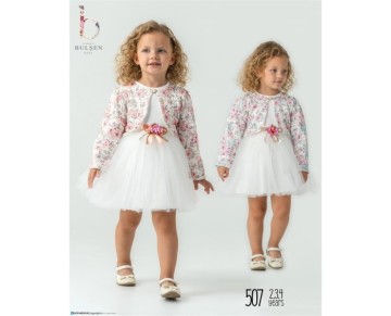 2/5 YAŞ-507-2-3-4 baskılı petek simli hırkalı elbise