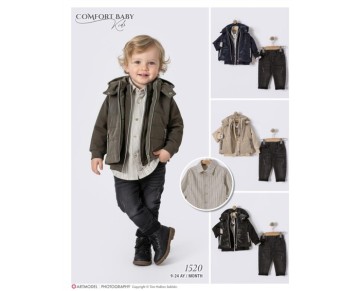 9/24 AY-01520-KAPÜŞONLU YELEKLİ HIRKALI DÖRTLÜ ERKEK TAKIM