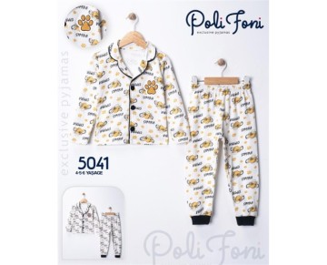 4/6 YAŞ 5041-SİMBA SÜZENELİ YAKALI PİJAMA TAKIM
