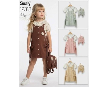 3/6 YAŞ-12318-ÇANTALI ELBİSE