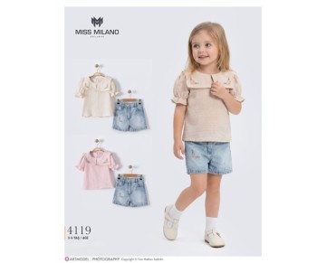 3/6 yaş 4119-MUSLIN NAKISLI TAKIM