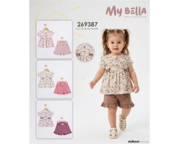 2/5 YAŞ-269387-ÇİÇEKLİ ŞORTLU TAKIM